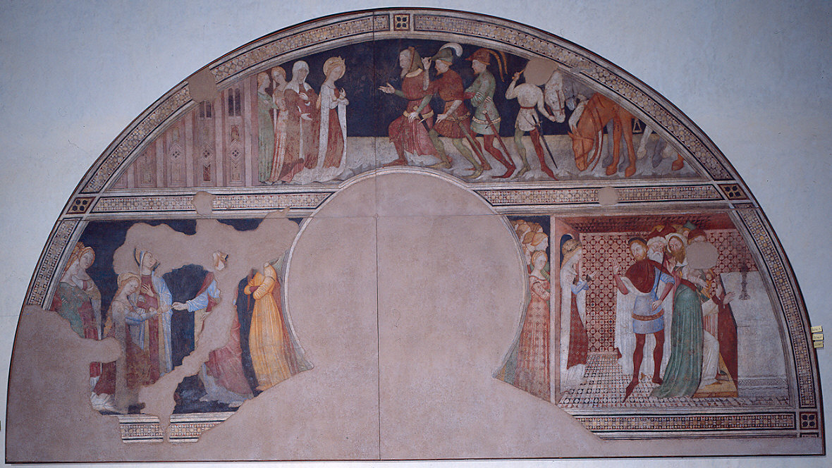 nozze mistiche di Santa Caterina (dipinto, frammento) di Maestro di Santa Caterina (ultimo quarto sec. XIV)