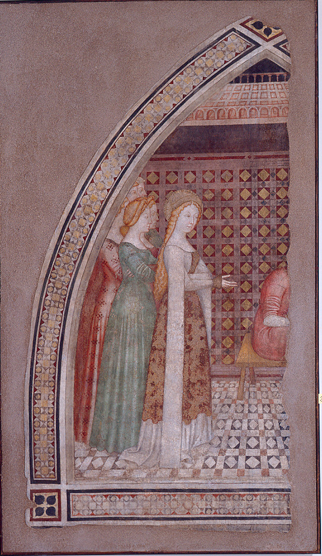 Santa Caterina rincuora i Cristiani (?) (dipinto, frammento) di Maestro di Santa Caterina (ultimo quarto sec. XIV)