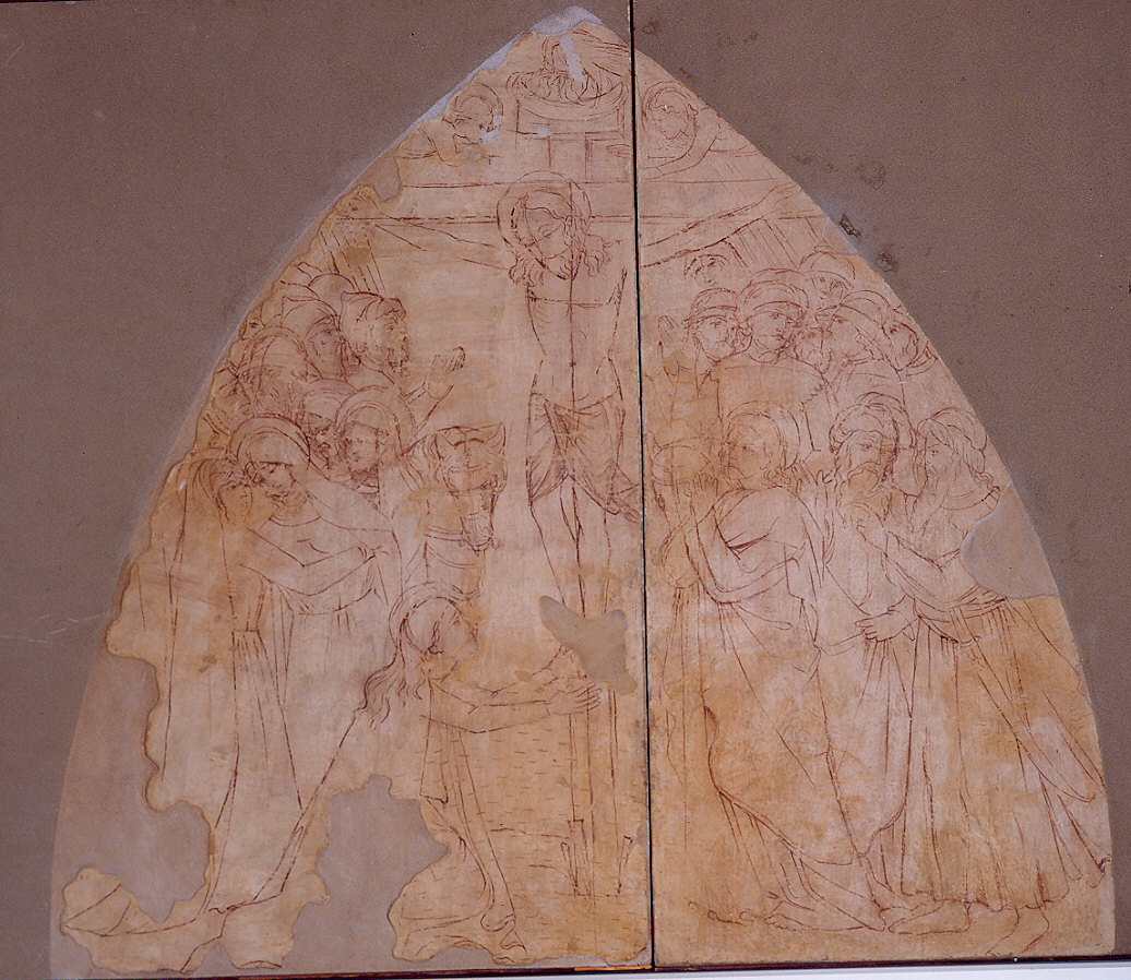 crocifissione (sinopia, frammento) di Maestro di Santa Caterina (ultimo quarto sec. XIV)