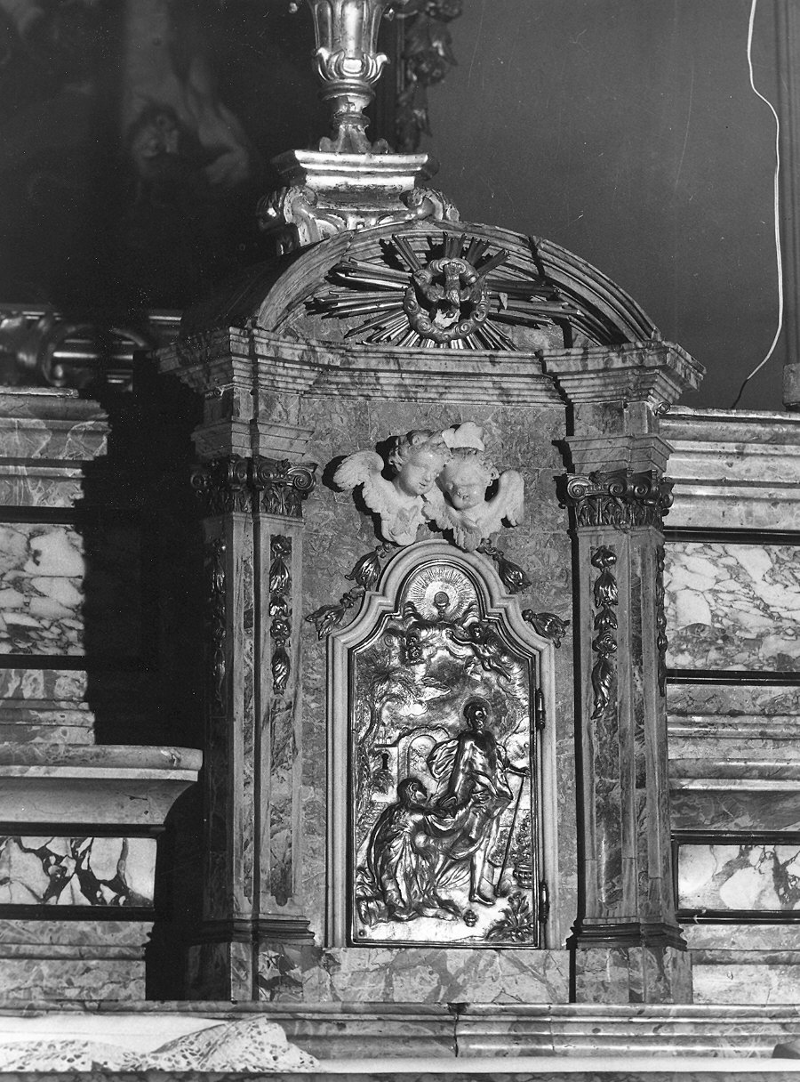 tabernacolo - a frontale architettonico, elemento d'insieme di Froni Giovanni - ambito parmense (sec. XVIII)