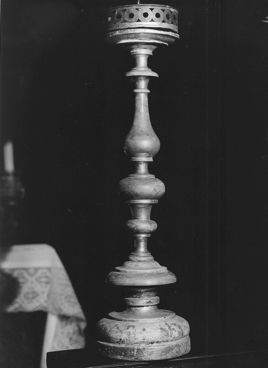 candeliere d'altare, serie - ambito parmense (seconda metà sec. XIX)