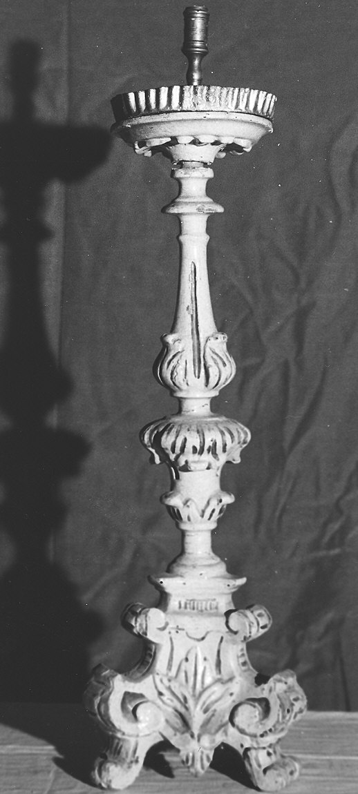 candeliere d'altare, serie - ambito parmense (metà sec. XVIII)