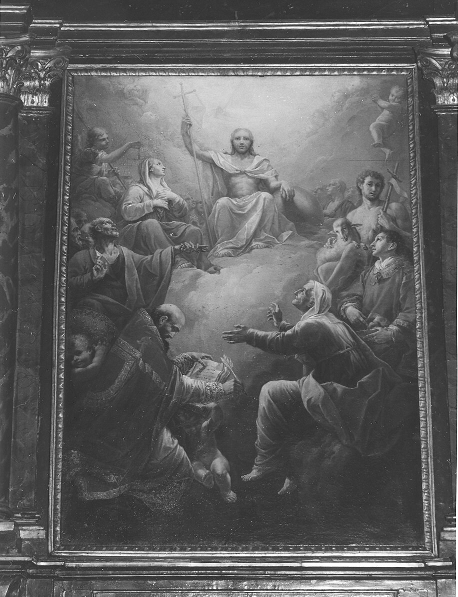 Cristo in gloria e Santi (dipinto) di Martini Giuseppe (sec. XIX)