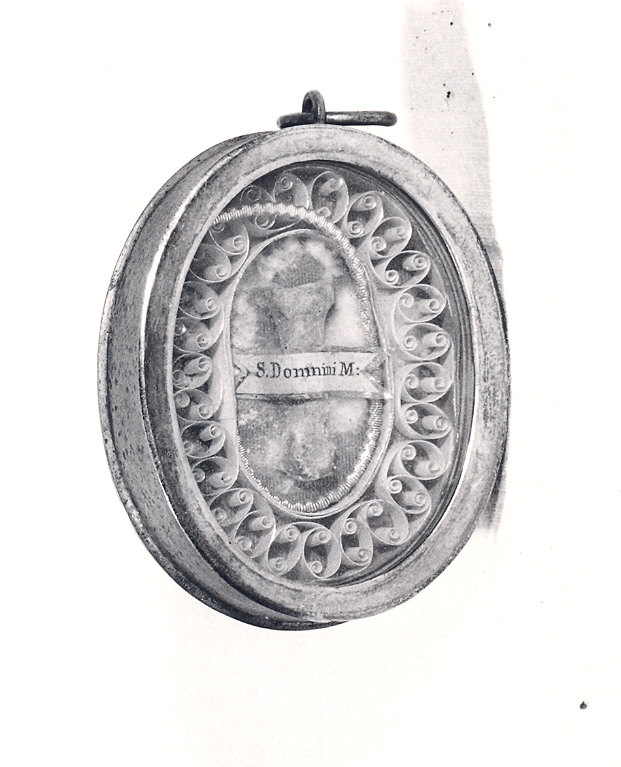 reliquiario a capsula - a medaglione - ambito parmense (sec. XIX)