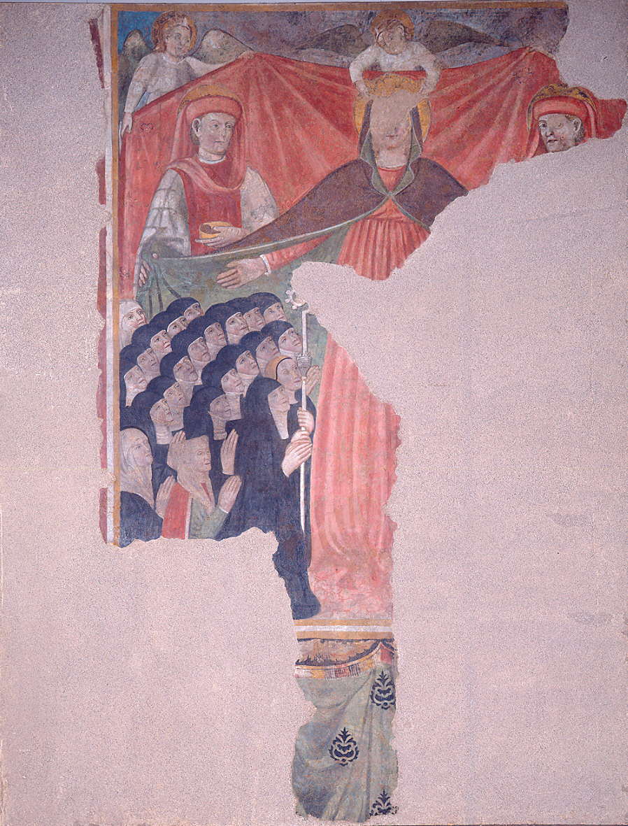 Madonna della Misericordia (dipinto, frammento) di Loschi Jacopo (terzo quarto sec. XV)