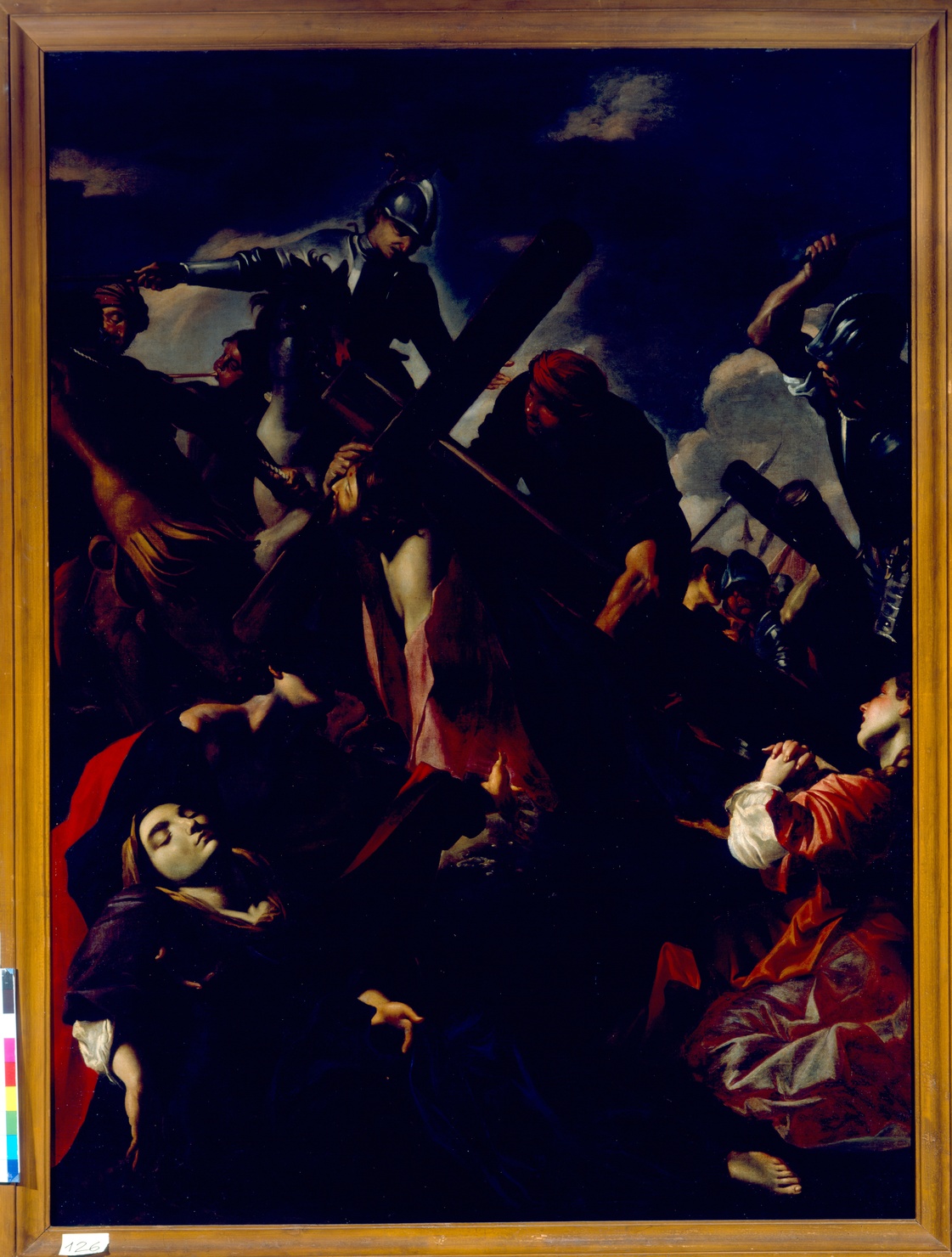 salita al Calvario (dipinto) di Lanfranco Giovanni (bottega) (sec. XVII)