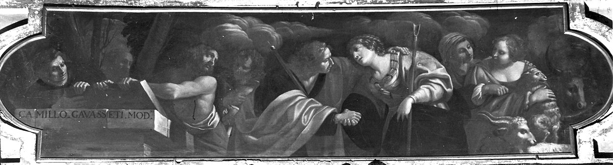 L'incontro di Rachele e Giacobbe (dipinto) di Gavasetti Camillo (sec. XVII)