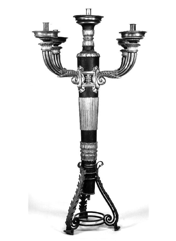 candelabro funebre, serie - ambito lombardo (prima metà sec. XIX)