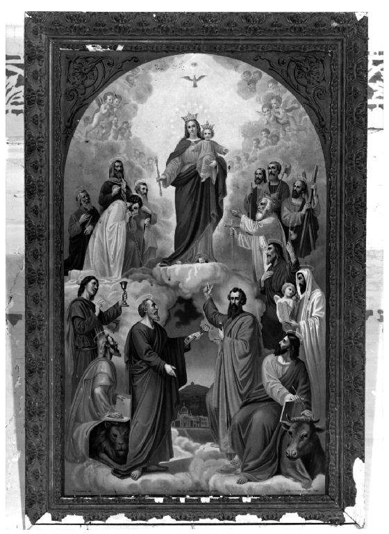 Madonna della Mercede, Madonna con Bambino, Apostoli e Evangelisti (stampa) - ambito torinese (sec. XX)