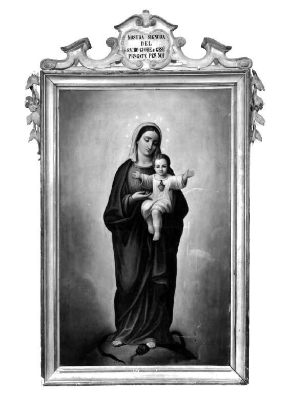 Madonna con Bambino del Sacro Cuore benedicente (dipinto) - ambito emiliano (seconda metà sec. XIX)