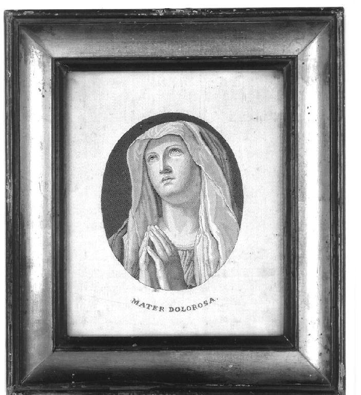 Mater Dolorosa, Madonna Addolorata (tessuto, opera isolata) - manifattura italiana (?) (ultimo quarto sec. XIX)