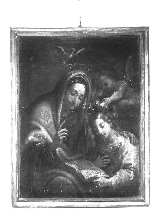 Sant'Anna insegna a leggere a Maria, Sant'Anna insegna a leggere a Maria Vergine (dipinto, opera isolata) - ambito parmense (?) (metà sec. XVII)