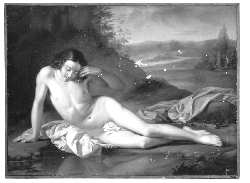 Narciso, figura maschile (dipinto, opera isolata) di Levi Gioacchino (seconda metà sec. XIX)