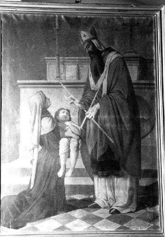 Miracolo di San Biagio (dipinto) di Bravi Giuseppe (sec. XIX)
