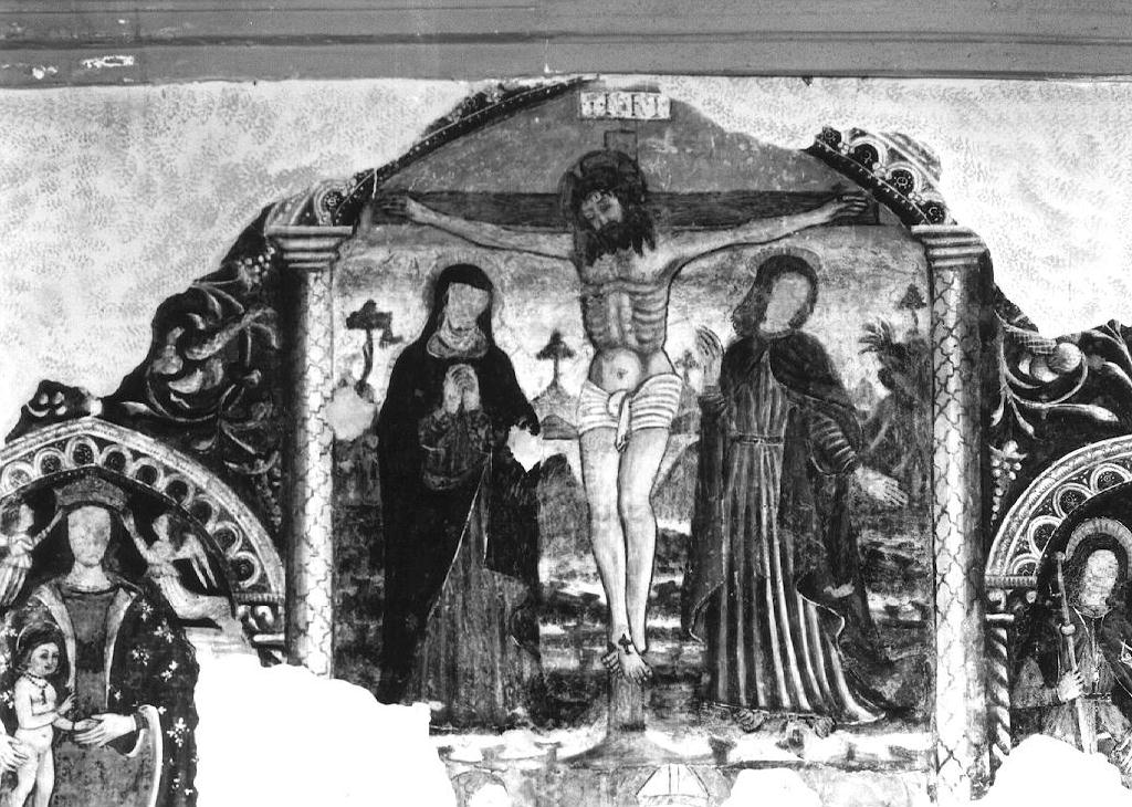 Crocifissione di Cristo con Madonna e San Giovanni (dipinto) - ambito emiliano-lombardo (fine/inizio secc. XV/ XVI)