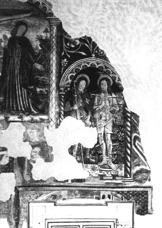 San Rocco e San Sebastiano (dipinto, frammento) - ambito emiliano-lombardo (fine/inizio secc. XV/ XVI)