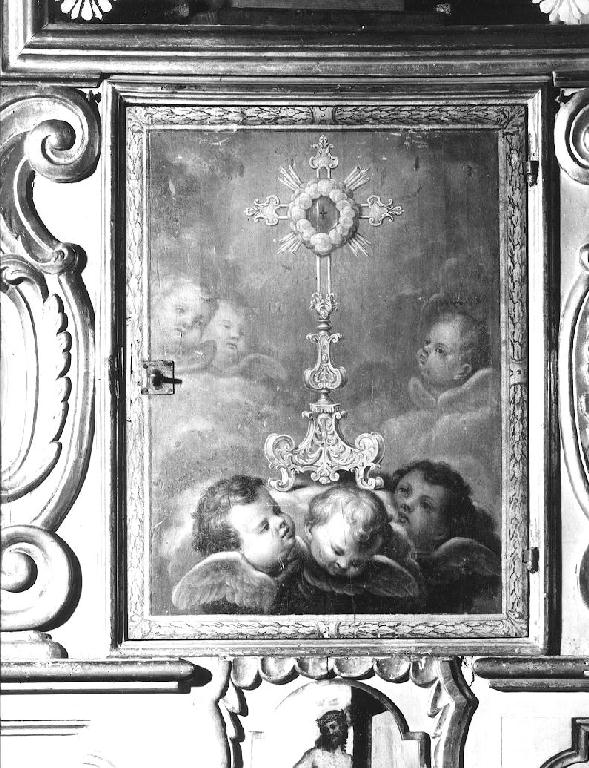 reliquiario e cherubi (sportello di tabernacolo) - ambito parmense (seconda metà sec. XVIII)