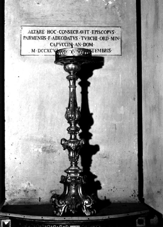 candeliere d'altare - ambito parmense (ultimo quarto sec. XVIII)