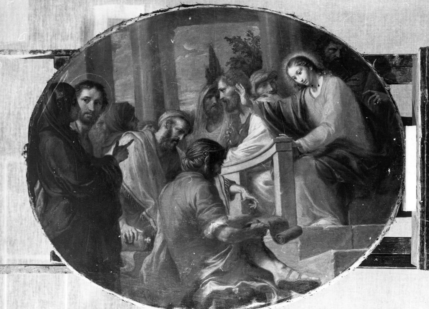 Mistero quinto: Disputa di Gesù con i dottori del Tempio (dipinto, elemento d'insieme) di Callani Gaetano (sec. XVIII)