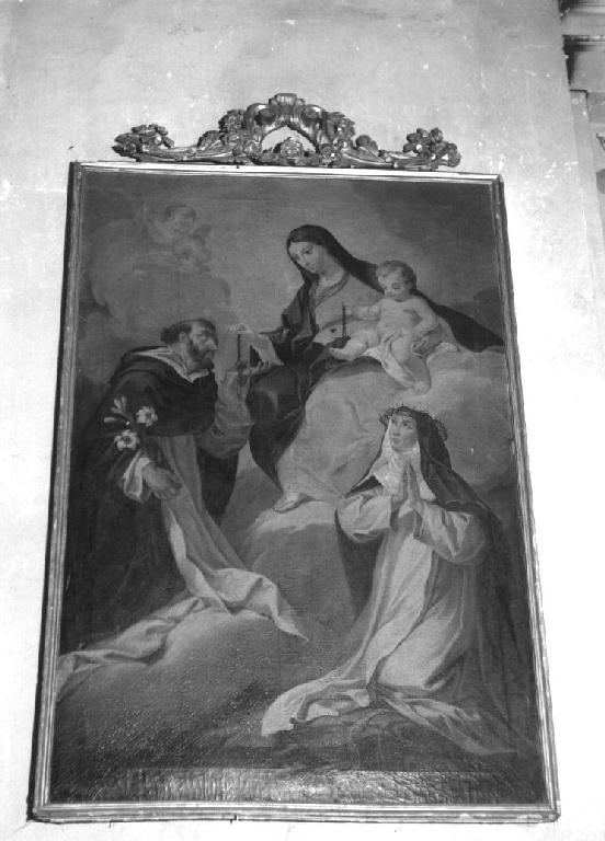 Madonna del Rosario con Santi domenicani (dipinto) di Bresciani Antonio (sec. XVIII)