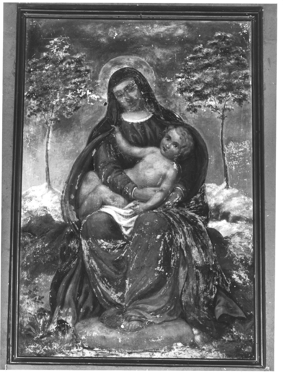 Madonna della Neve, Madonna con Bambino (dipinto) - ambito emiliano-lombardo (fine/inizio secc. XVI/ XVII)