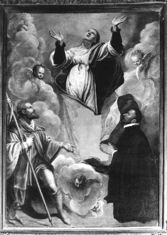 Assunta con San Rocco e il committente conte Giulio Pallavicino (dipinto, opera isolata) di Campi Vincenzo (sec. XVI)