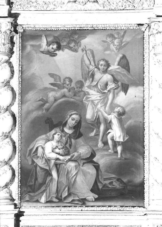 Educazione di Maria Vergine e Angelo Custode (dipinto) - ambito fidentino (seconda metà sec. XVIII)