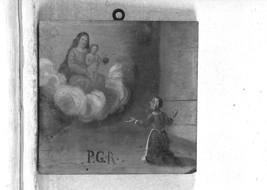 Donna che prega la Madonna delle Grazie (ex voto) - ambito fidentino (seconda metà sec. XVII)