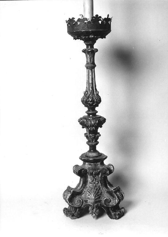 candeliere d'altare, serie - ambito parmense (metà sec. XVIII)