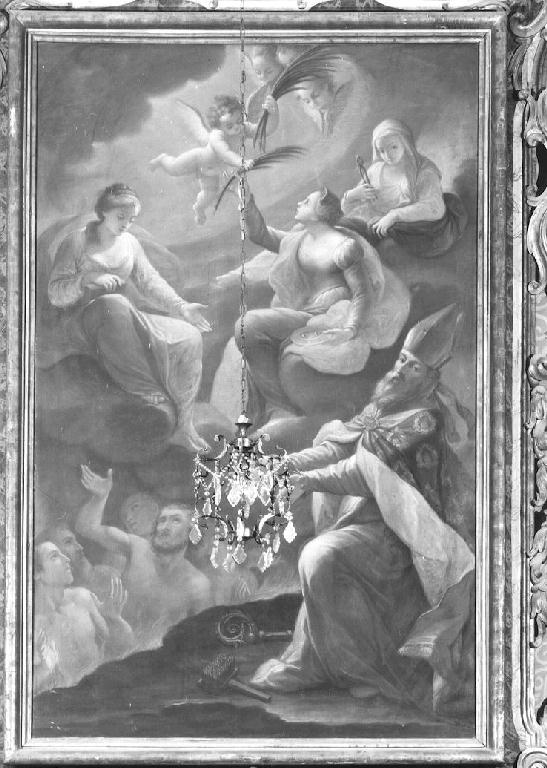 Santa Lucia, Santa Apollonia, altra Santa, San Biagio e le anime purganti (dipinto) - ambito parmense (ultimo quarto sec. XVIII)
