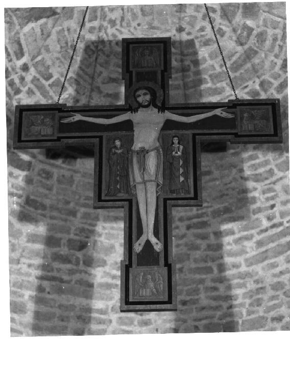 Cristo Crocifisso con la Madonna e i simboli degli Evangelisti (crocifisso) - ambito italiano (sec. XX)