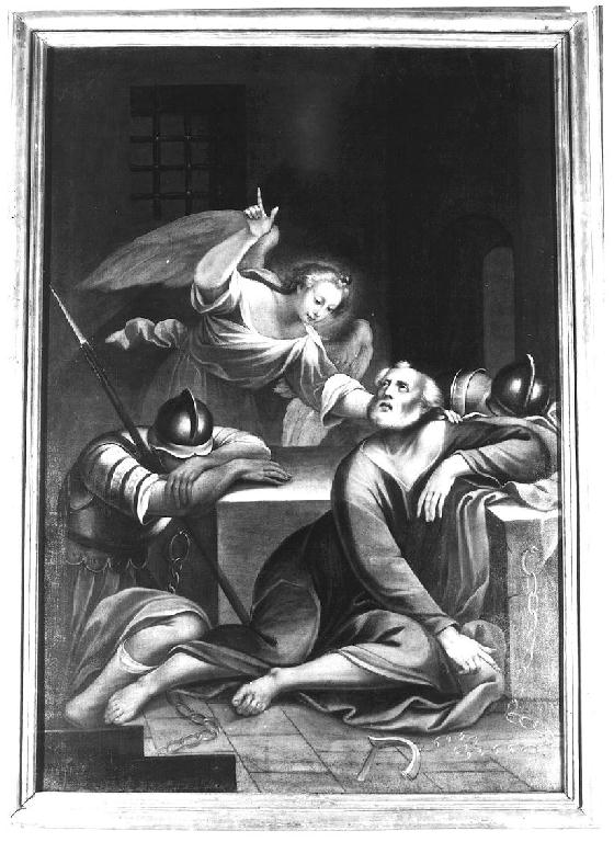 S. Pietro liberato dall'angelo (dipinto) di Casana Luca (attribuito) (metà sec. XVIII)
