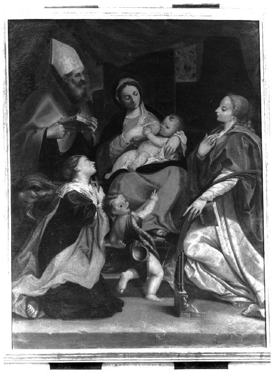 Madonna con Bambino e Santi (dipinto) - ambito emiliano (seconda metà sec. XVII)