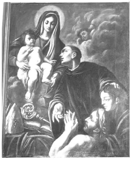 S. Mauro Abate raccomanda i malati alla Madonna con Bambino (dipinto) di Bresciani Antonio (sec. XVIII)