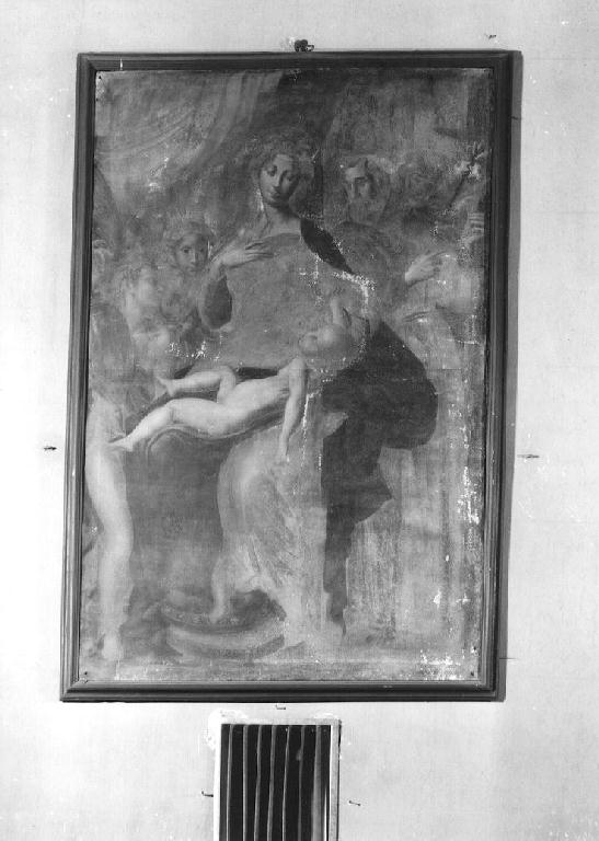Madonna con Bambino con San Francesco, Sant'Antonio da Padova e Santa Caterina d'Alessandria (dipinto) - ambito parmense (primo quarto sec. XVII)