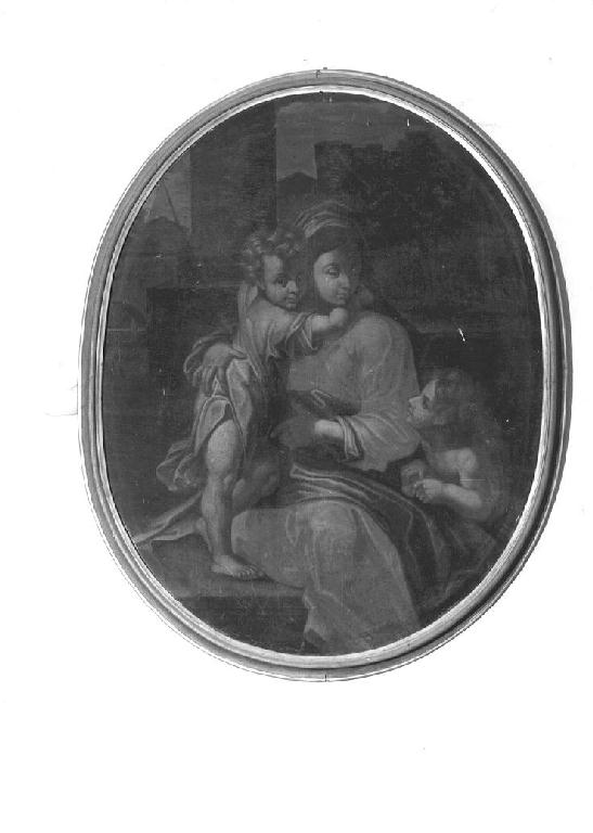 Madonna con Bambino e San Giovannino (dipinto) - ambito Italia settentrionale (sec. XVII)