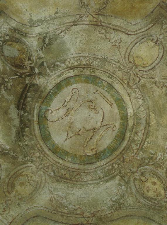 Monogramma mariano (decorazione pittorica) - ambito parmense (seconda metà sec. XIX)