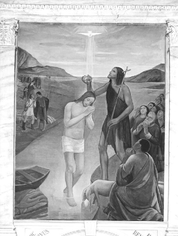 Battesimo di Cristo (dipinto) di Moroni Giuseppe (sec. XX)