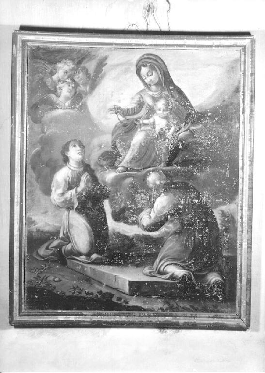 Madonna del Rosario e due oranti (dipinto) - ambito parmense (prima metà sec. XVII)