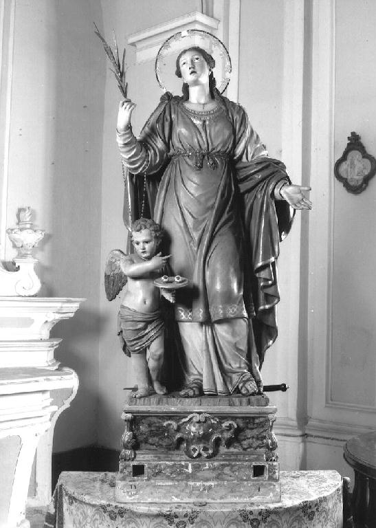Santa Lucia con angioletto (statua processionale) - bottega Graziani (sec. XIX)