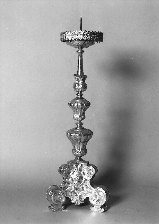 candeliere d'altare, serie - ambito parmense (seconda metà sec. XVIII)