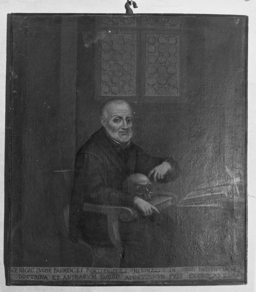 ritratto di Padre Nicolò Zucchi (dipinto) - ambito parmense (metà sec. XVII)