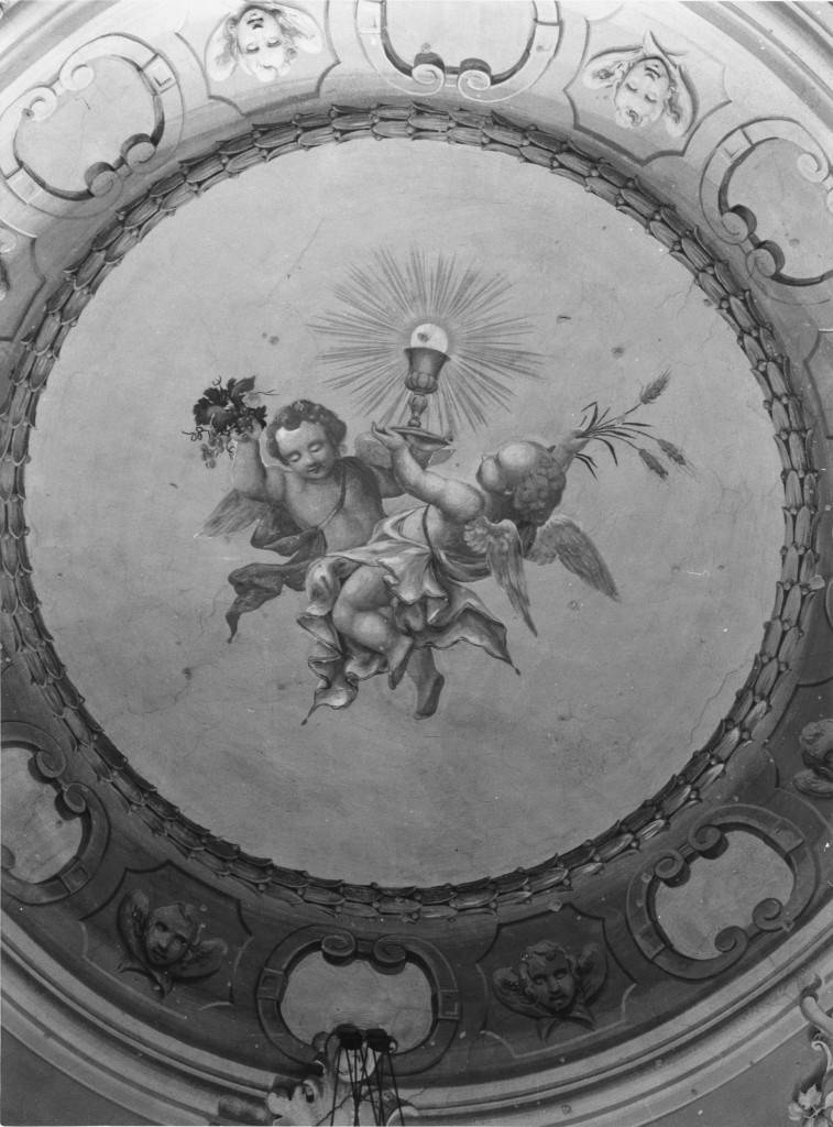 Angeli e simboli eucaristici (decorazione pittorica) - ambito parmense (sec. XIX)