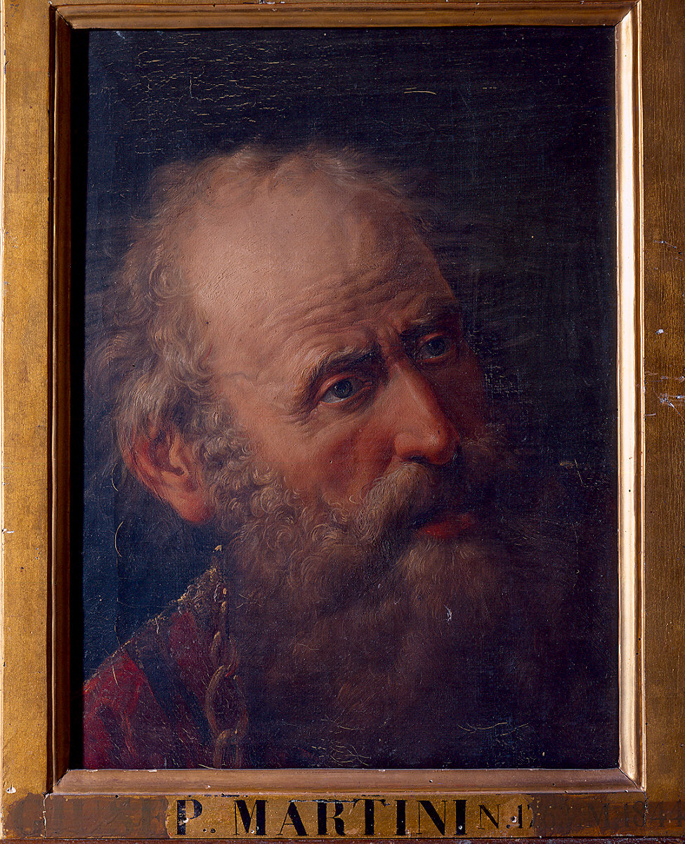 Testa di filosofo (dipinto) di Martini Giuseppe (sec. XIX)