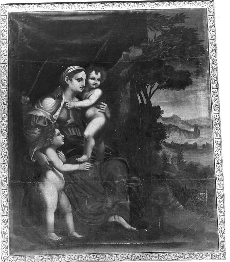 Madonna con Bambino e San Giovannino (dipinto) - ambito emiliano (sec. XVII)