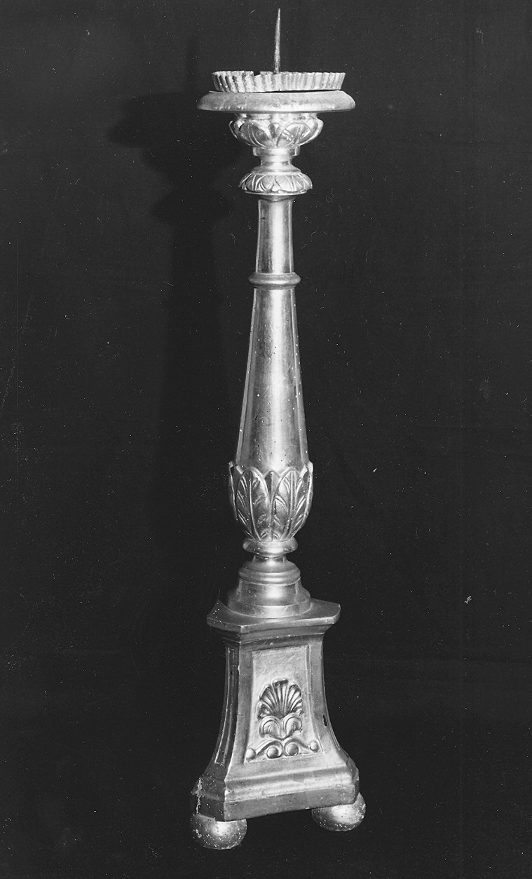 candeliere d'altare, serie - ambito parmense (secondo quarto sec. XIX)