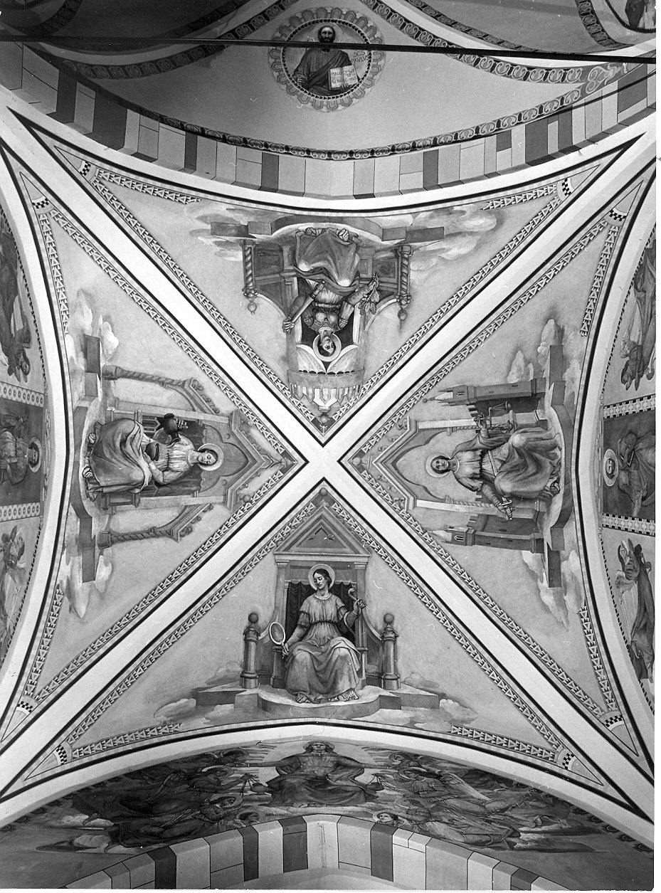 Quattro Virtù Cardinali (dipinto) di Concerti Umberto (sec. XX)