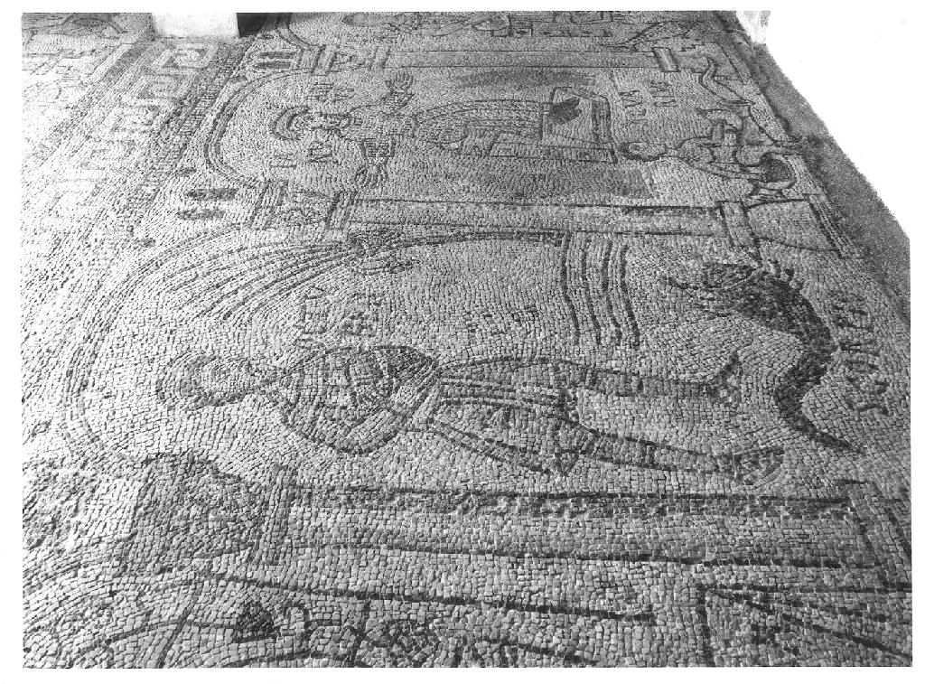 Storie dei mesi e dei segni zodiacali, scene bibliche della lotta dei Maccabei (decorazione musiva) - manifattura Italia settentrionale (seconda metà sec. XII)