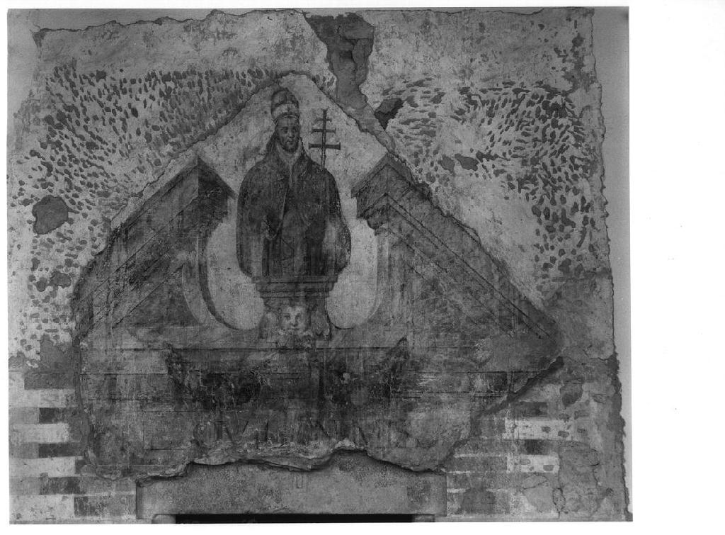 Motivo decorativo geometrico e Papa Gregorio Magno (dipinto) di Natali Francesco (bottega) (primo quarto sec. XVIII)