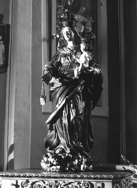 Madonna del Rosario (statua) - ambito piacentino (prima metà, prima metà sec. XVIII, sec. XVIII)